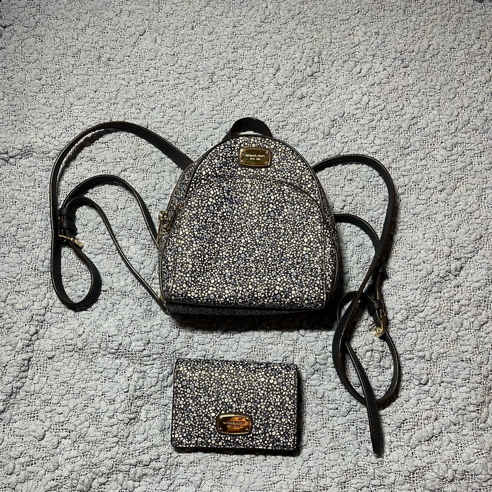 Michael Kors mini back pack with matching wallet